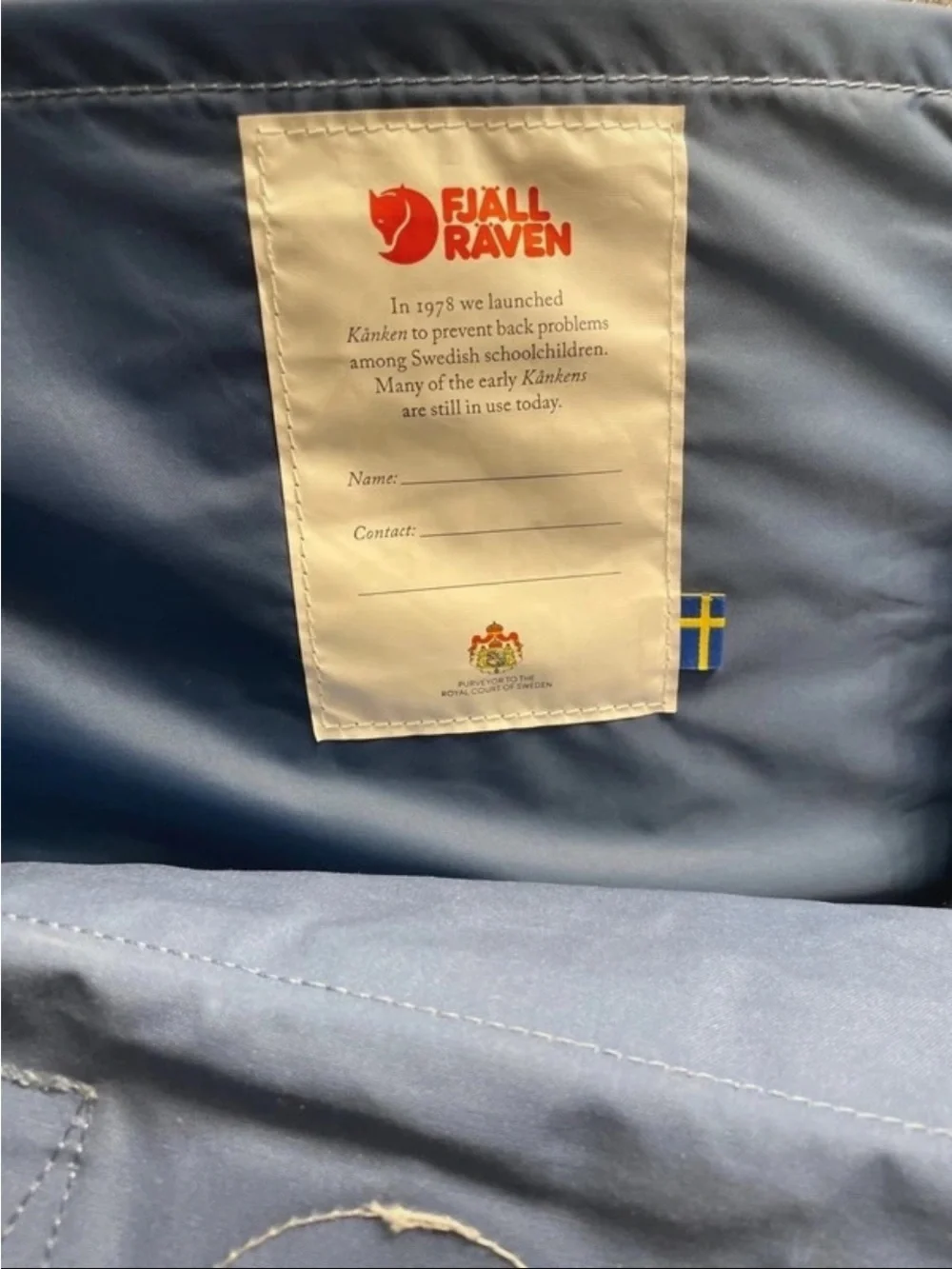 Fjallraven Kanken Backpack in Slate Blue with Red Logo